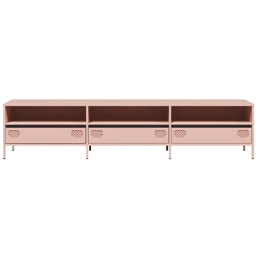 Mobile TV Rosa 202x39x43,5 cm in Acciaio Laminato a Freddo 851347