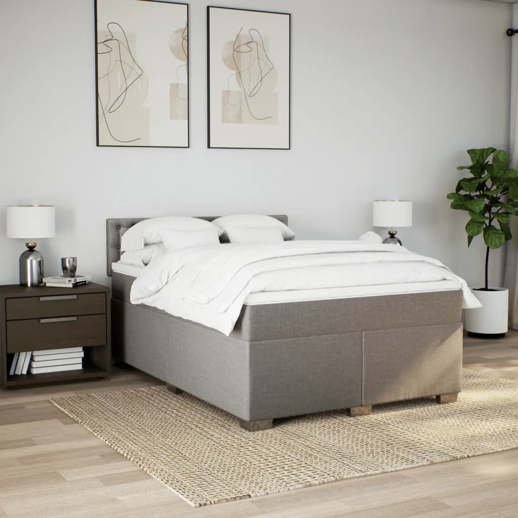 Giroletto a Molle con Materasso Tortora 140x200 cm in Tessuto 3285929