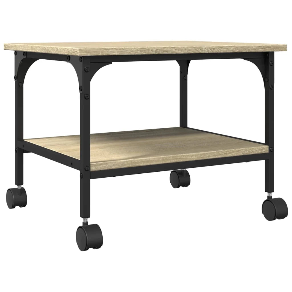 Supporto per stampante a 2 livelli Sonoma scrivania/mobile per ufficio 50 x 40 x 38 cm marrone 02_0044799