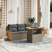 Set Divano da Giardino 5 pz con Cuscini Grigio in Polyrattan 3273839