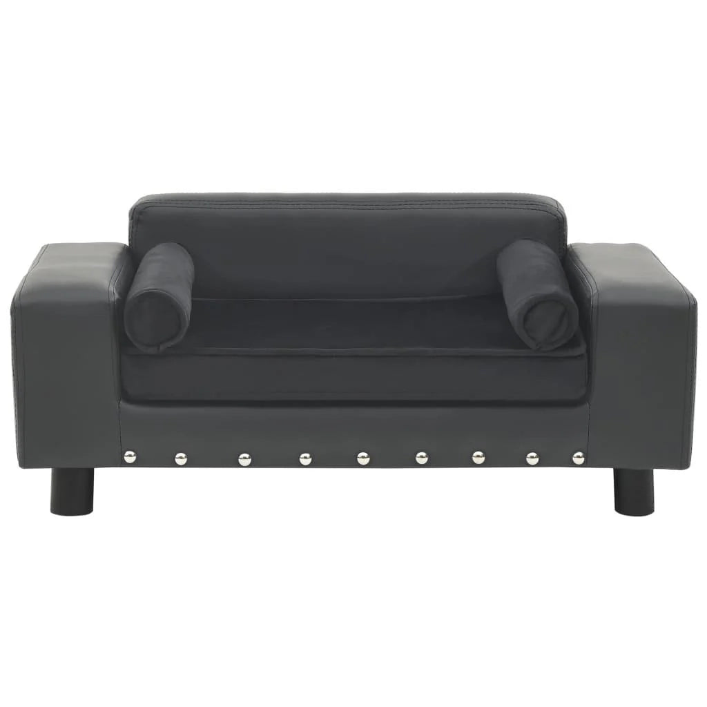 Divano per cani 81 cm in peluche e sintetico grigio scuro 02_0000172