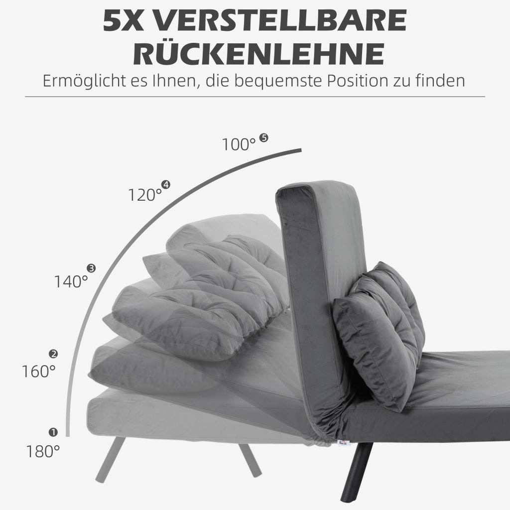 POLTRONA LETTO 102 x 73 x 81 cm Grigio scuro in tessuto con 2 cuscini
