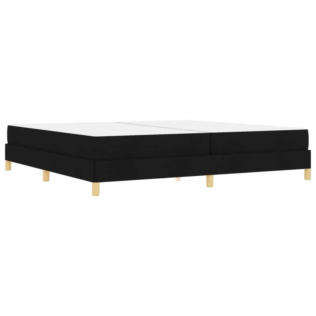 Letto a molle con materasso Nero 200 x 200 cm Tessuto