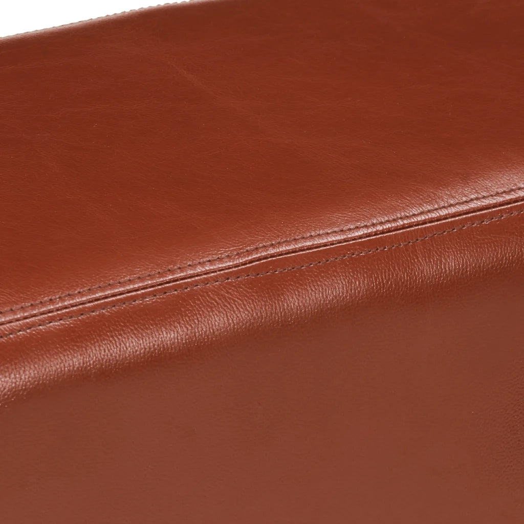 Panca da Palestra 160cm Vera Pelle Marrone e Massello di Acacia CFW7842817