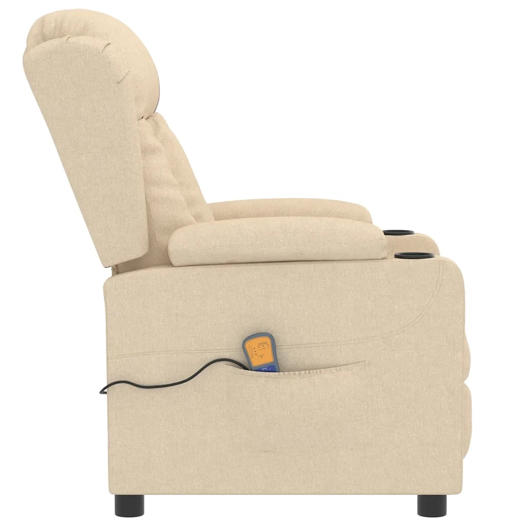 Poltrona Massaggiante Crema in Tessuto 339067
