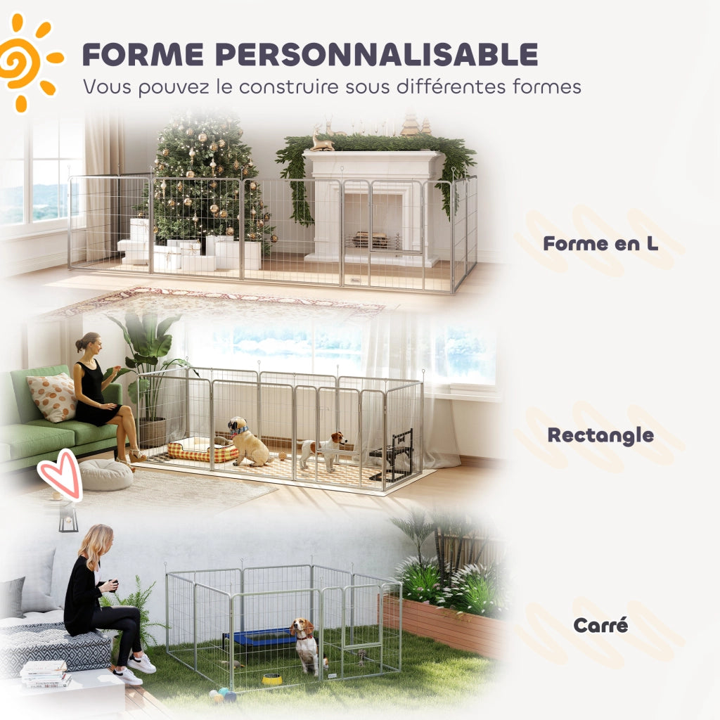 Recinto per Cani ¨C zephmum ¨C Grigio 80x80x80 cm