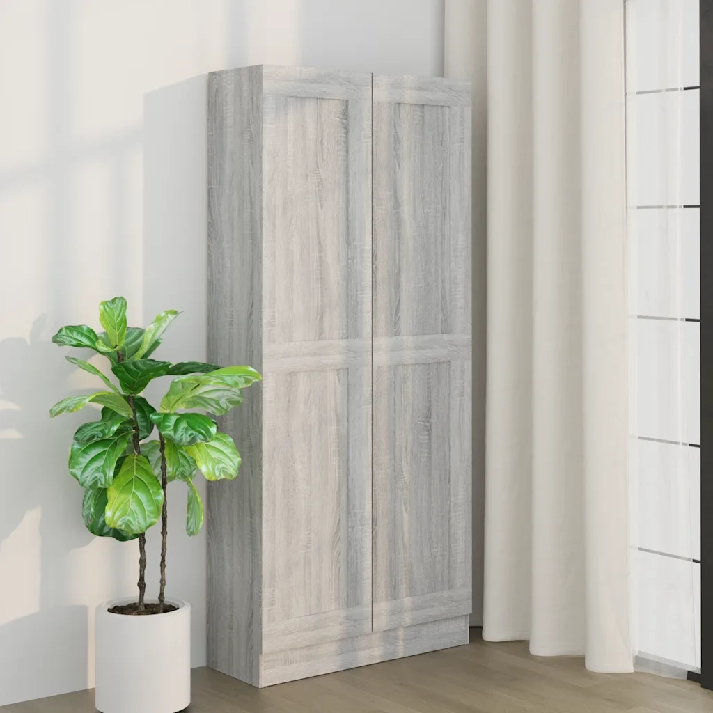 Comodino-Tavolino da notte Grigio Sonoma 82,5x30,5x185,5 cm in Legno Multistrato