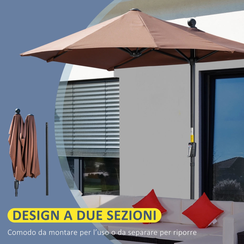 Ombrellone Doppio ¨C zephmum ¨C Caff¨¨ 2x2 m Acciaio Poliestere