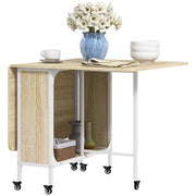 Tavolo da Pranzo Pieghevole per 6 Persone ¨C Zephmum ¨C Legno e Metallo, Bianco, 130x80x74 cm