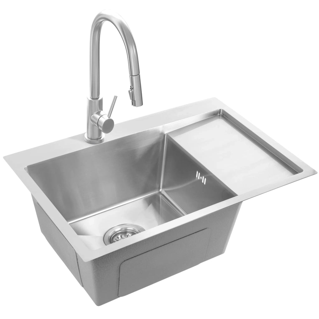 Lavello In Acciaio Fin Brush Nickel senza rubinetto da cucina