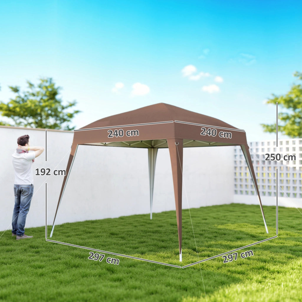 Gazebo Pieghevole da Giardino ¨C Zephmum ¨C 2.4x2.4m Acciaio Grigio