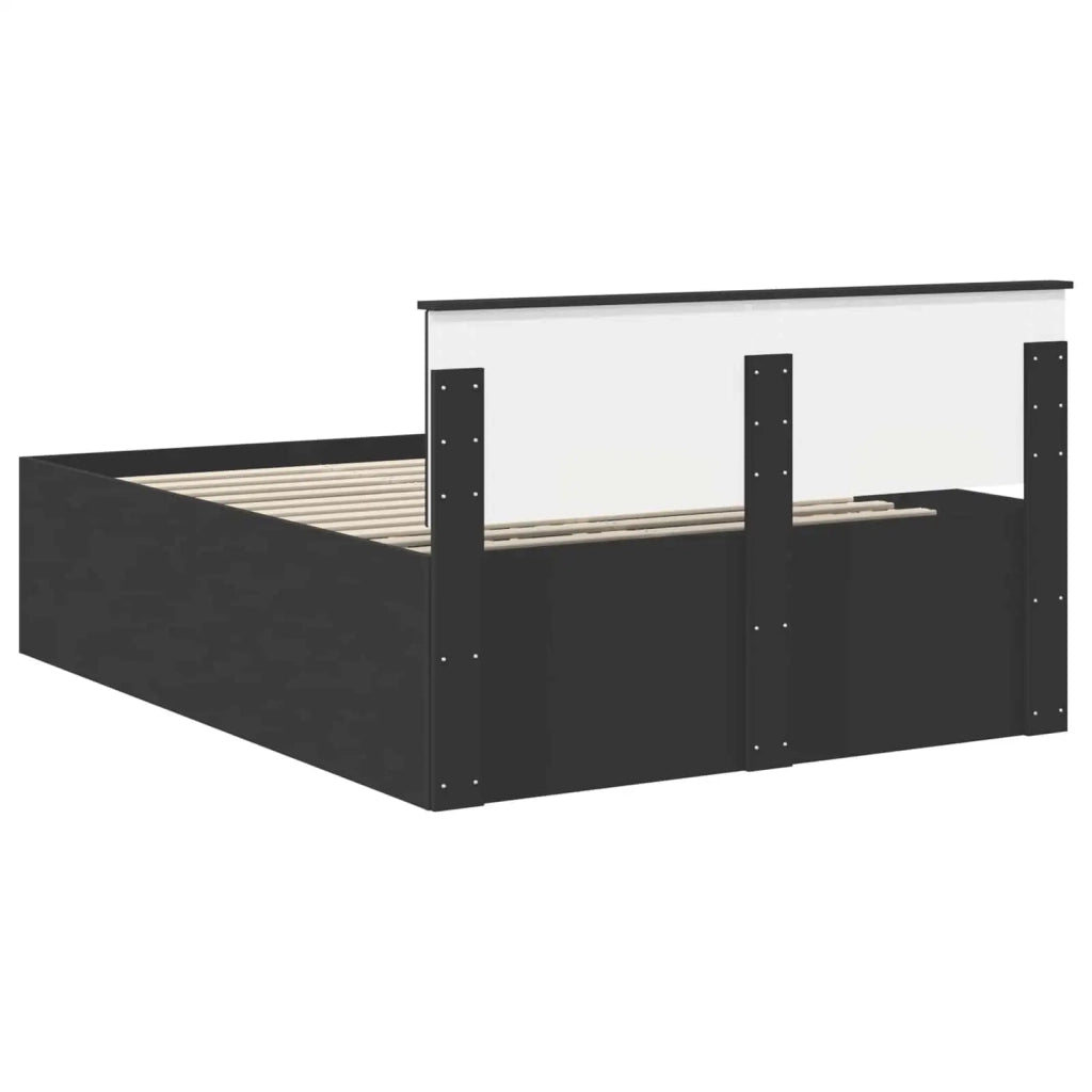 Struttura del letto-Giroletto Nero 150 x 200 cm Legno multistrato 177708