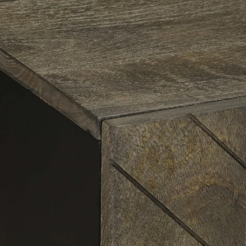 Mobile Porta TV Nero 105x33x46 cm in Legno Massello di Mango