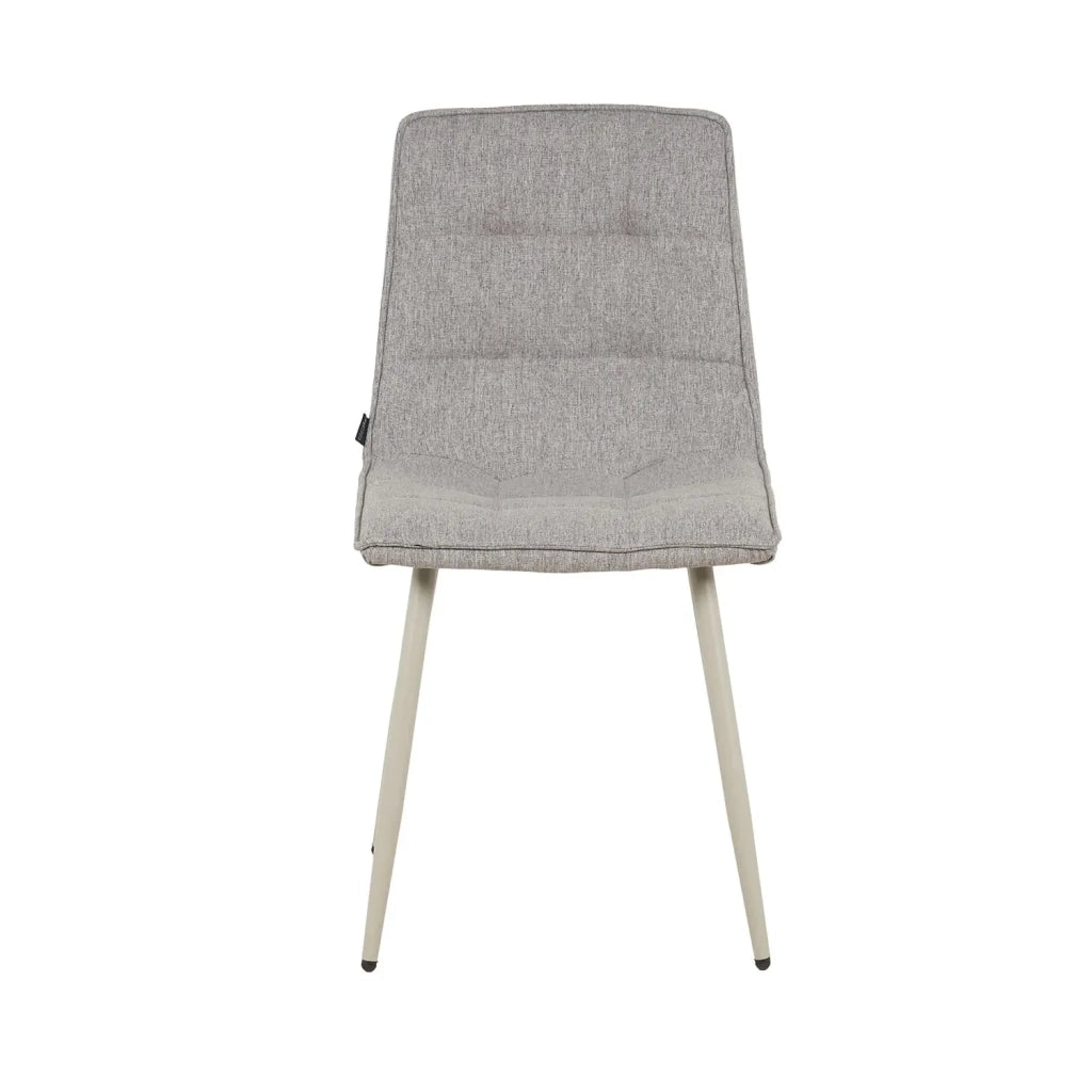 LÚZETE - SEDIA DA PRANZO IMBOTTITA GRIGIO SCURO CON GAMBE BEIGE TULUM