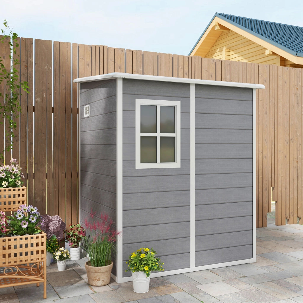 ARMADIO DA GIARDINO 122 x 149 x 192/177 cm Grigio in plastica