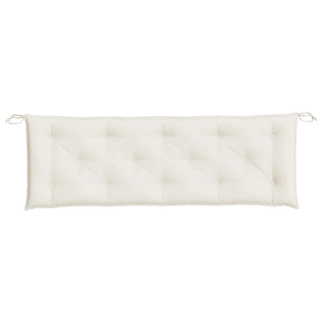 Cuscini Panca Giardino 2 pz-Set di 2 Cuscini per panchina da esterno Crema M¨¦lange 150x50x7 cm Tessuto