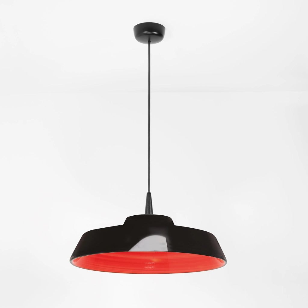 Circus Black lampada a sospensione a LED, design artigianale in ceramica, colore rosso, diametro 35 cm, dimmerabile TRIAC, per interni, 8W, 3000K