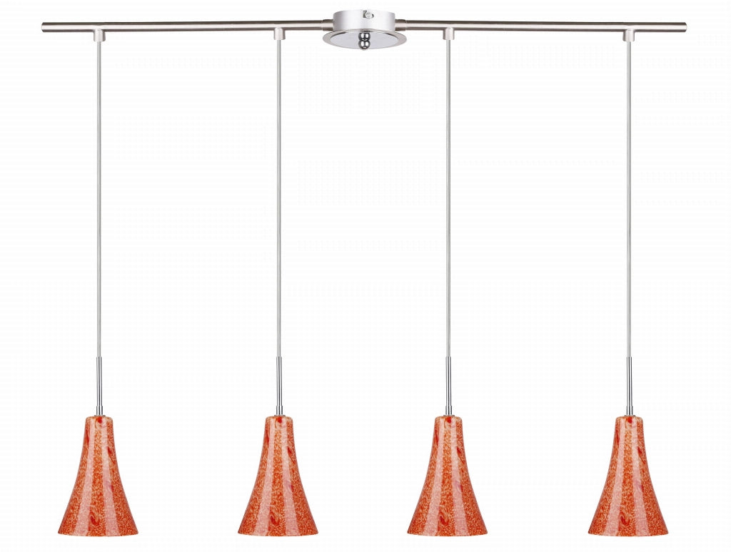 Lampadario Candellux RUFI 4 luci E14 satinato arancio