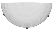 APPLIQUE GISELLA 1XE27 GANCI CROMO VETRO LASTRA BIANCO DECORATO SPIRALE Ø30-H.15-P.10 CM OKX