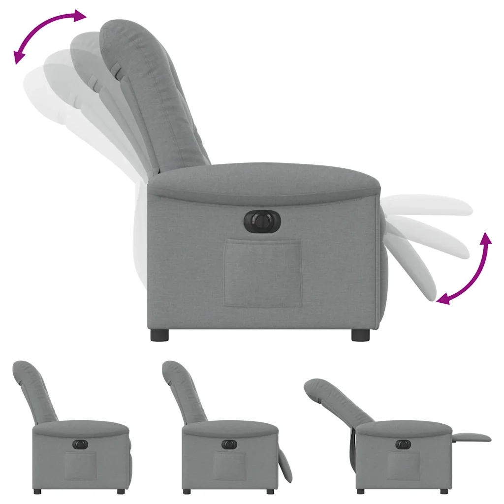 Poltrona Elettrica Reclinabile Grigio Chiaro in Tessuto 3303234