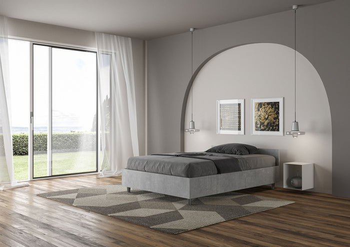 Letto 1 Piazza e Mezzo 120x200 cm Senza Rete Nuamo Grigio