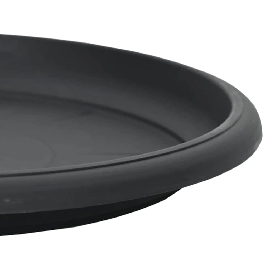 Set di 24 pratici vassoi rotondi per fiori 14 x 14 x 2 cm in plastica nera 02_0059353