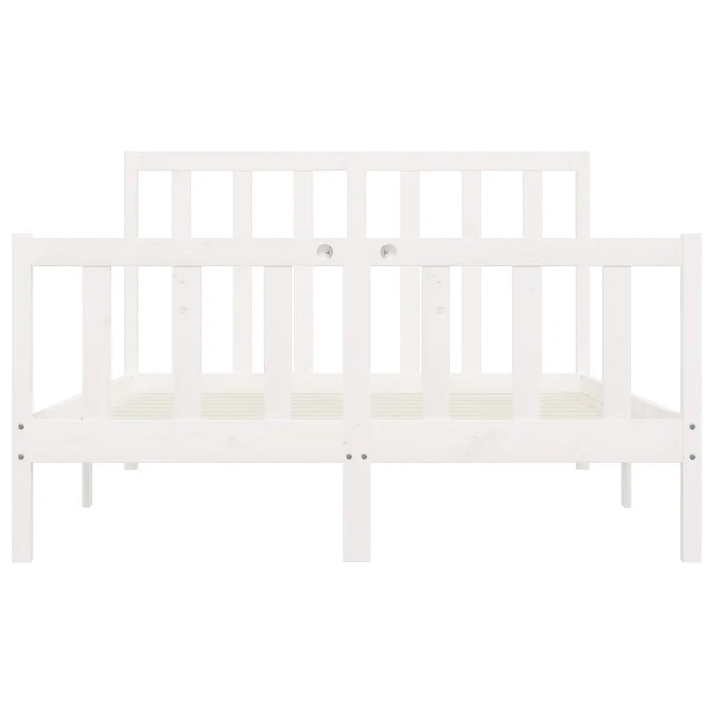 Giroletto-Struttura Letto Bianco in Legno Massello 160x200 cm 779009