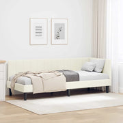 Cornice del letto ad angolo Crema 80 cm x 200 cm Velluto