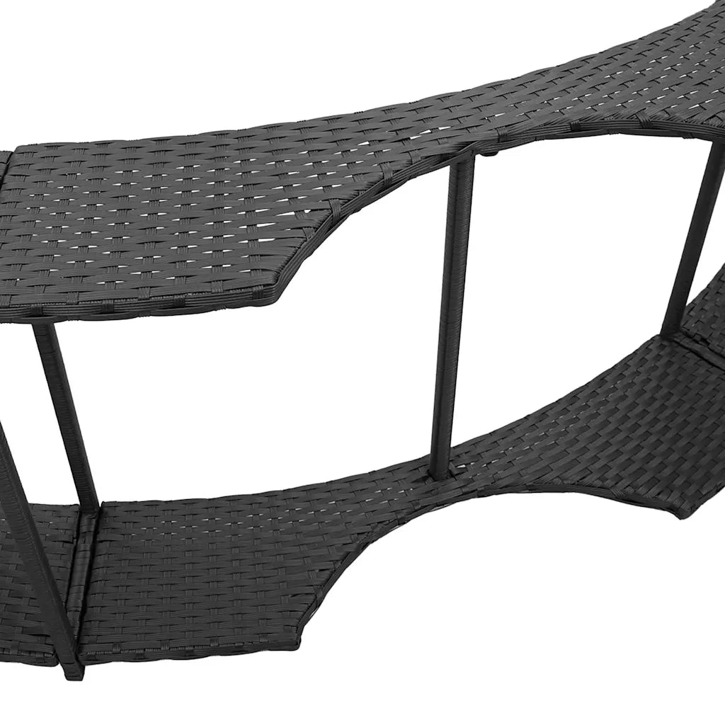Bordo per Vasca da Spa con Portaoggetti&Gradino Polyrattan Nero CFW5826697
