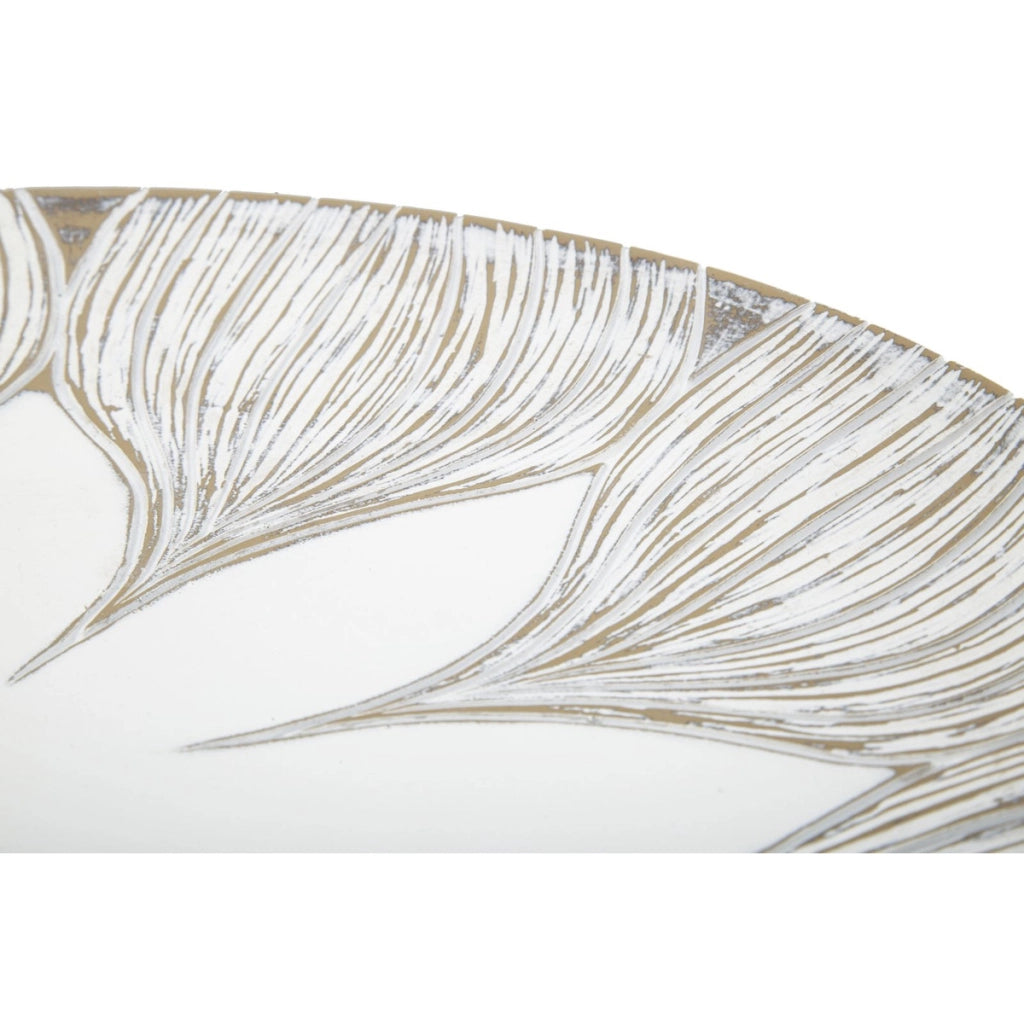 Vassoio Fiore 3, Bianco, Poliresina, 35,5x35,5x4,4 cm