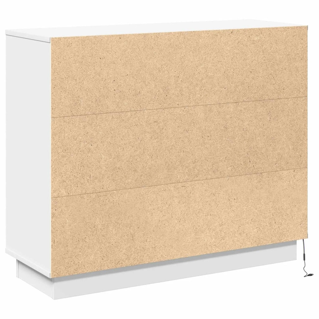 Madia LED Bianco 90 x 32 x 75 cm Legno multistrato 869674