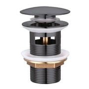 Trade Shop - Piletta Click Clack Lavabo Lavandino Universale 1/4" Pop Up Tappo Di Scarico Nero 59606 -