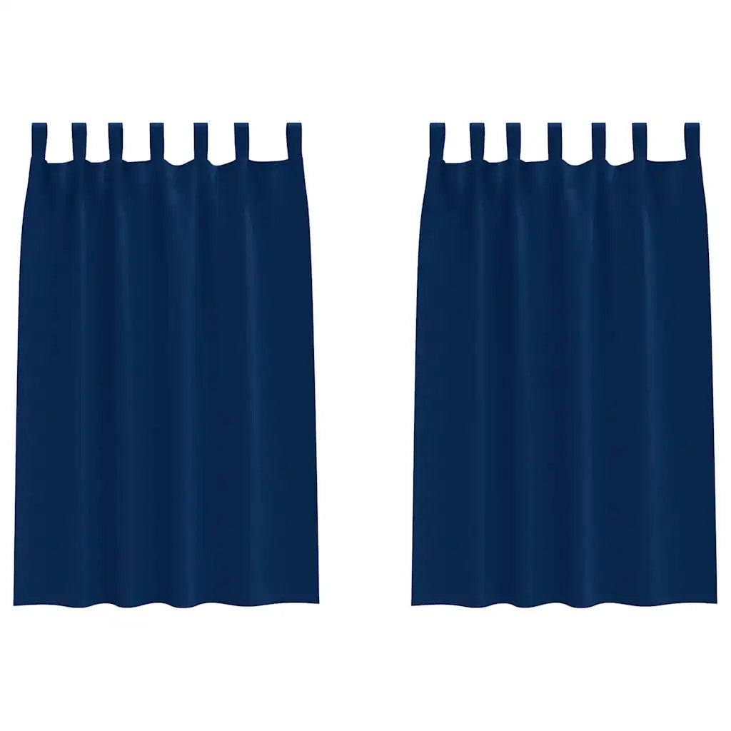 vidaXL Tende con tende 2 pcs Blu scuro Poliestere