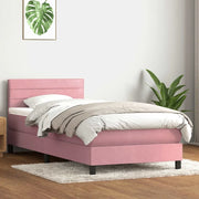 vidaXL Giroletto a Molle con Materasso Rosa 90x220 cm Velluto