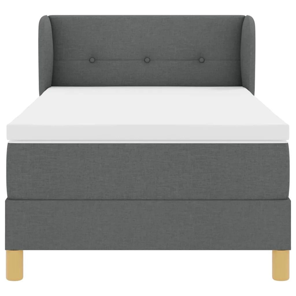 Letto a molle con materasso Grigio scuro 100 x 200 cm Tessuto 3340200
