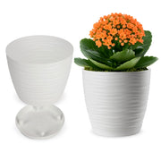 Vaso da fiori KADAX rotondo da 15 cm in plastica bianca