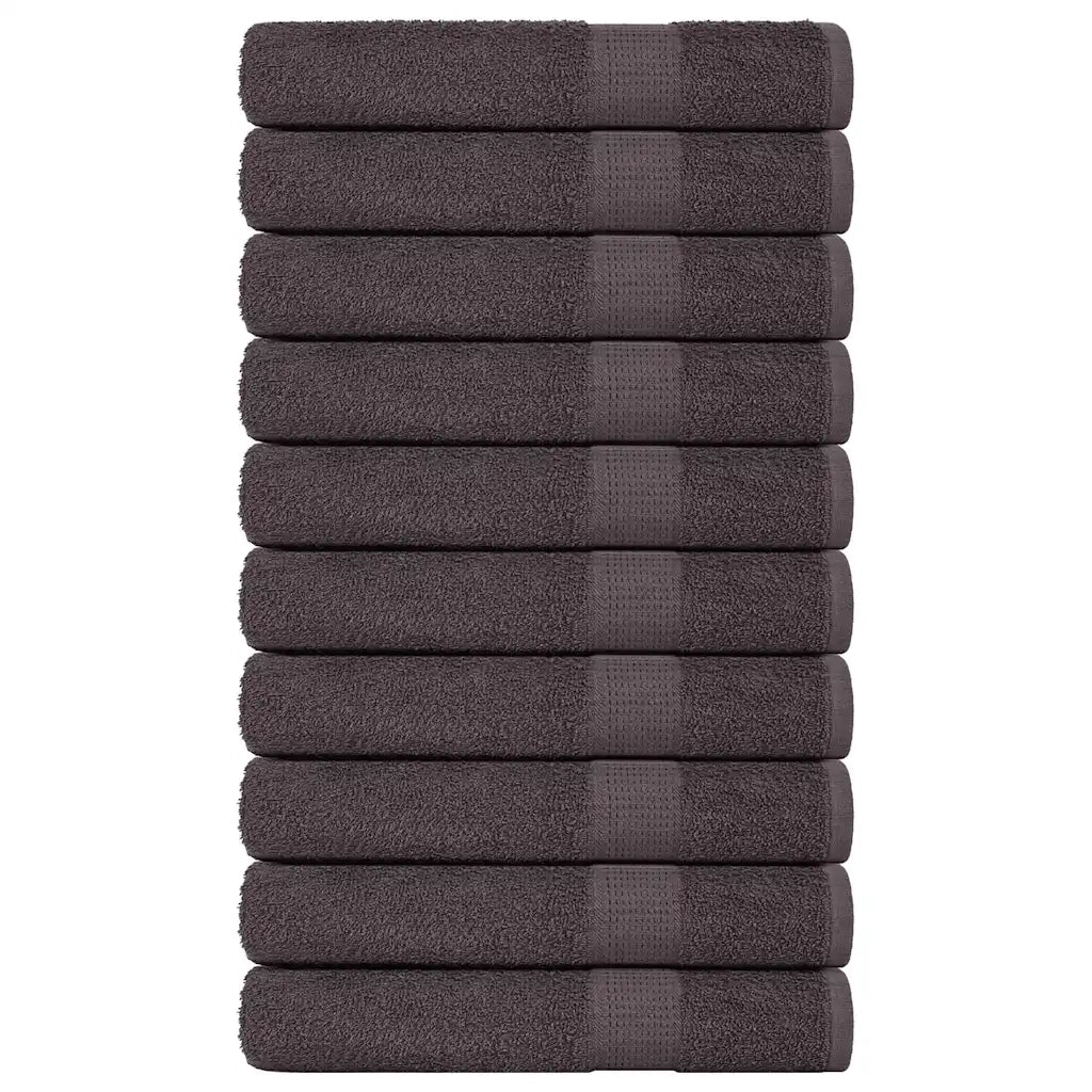 Asciugamani 10 pz Antracite 100x200 cm 360 g/mÂ² 100% Cotone