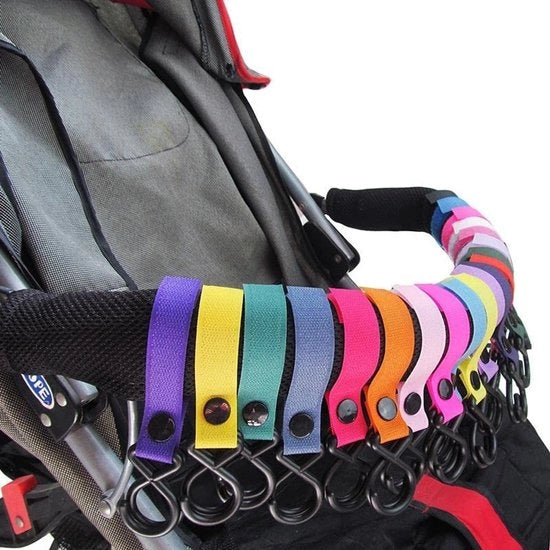 Oggetti di accessorio per passeggini - 10 pezzi - Hanger per passeggino per borse - Tasche da spalla/tasche da libro - Riciclabile - Materiale di alta qualità - Lunga durata - Hanger per passeggino