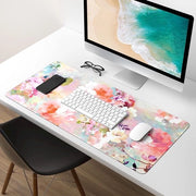 Panno per mouse XXL 77 x 36 cm, per tastiera da computer, con fondo impermeabile e bordi cuciti, con superficie antiscivolo, per ufficio femminile