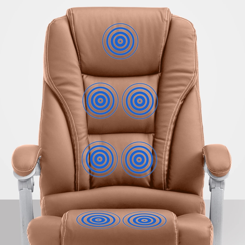 Sedia da ufficio Pacific con funzione massaggio in similpelle marrone chiaro
