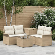 Set di divani 6 pz 4-Numero di posti Beige e Bianco Crema 3447088