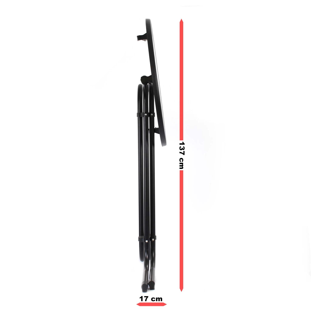Toboli Tavolo alto da bar rotondo pieghevole nero Ø 70 cm h 110 cm per interno ed esterno