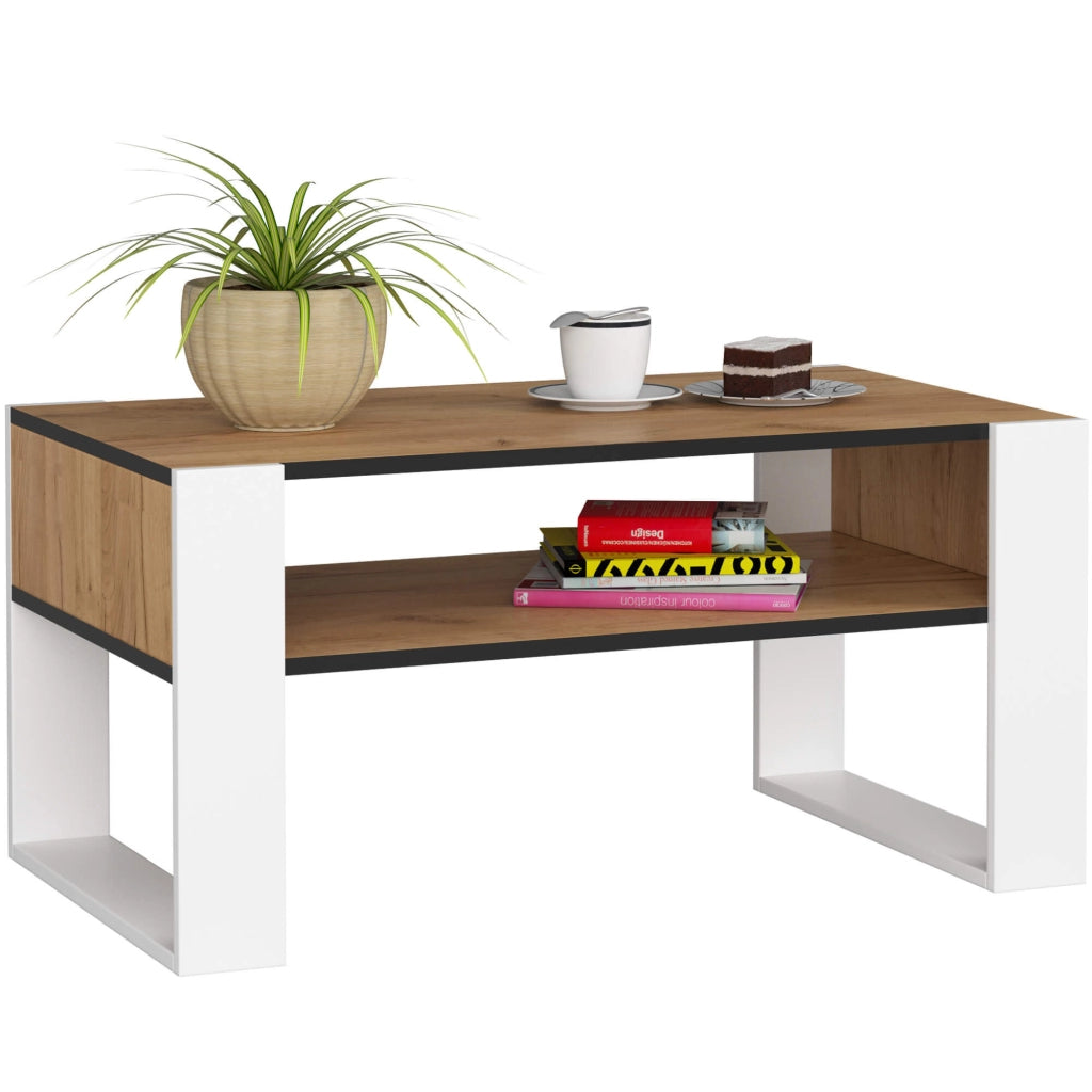 Tavolino da caffè AKORD DOMI Quercia Craft 92 cm Colore Bianco 92x53x45 cm