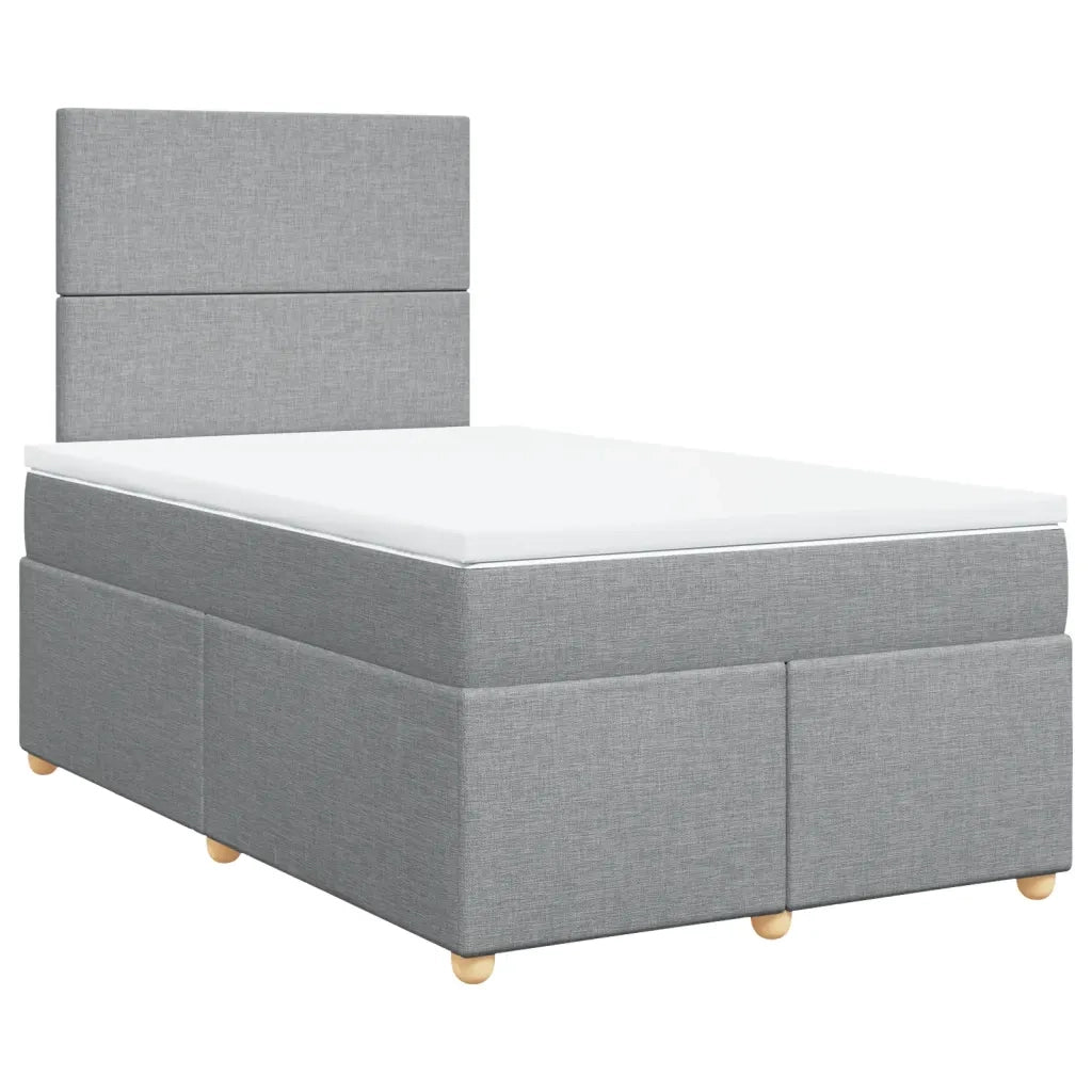Giroletto a Molle con Materasso Grigio Chiaro 120x200cm Tessuto
