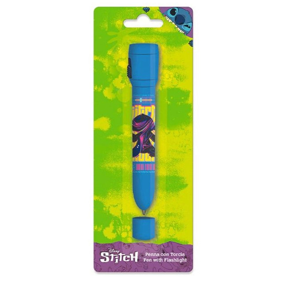 Trade Shop - Penna Con Torcia Grafica Stitch Accessori Per Scuola Regalo Feste Bambini 953148 -