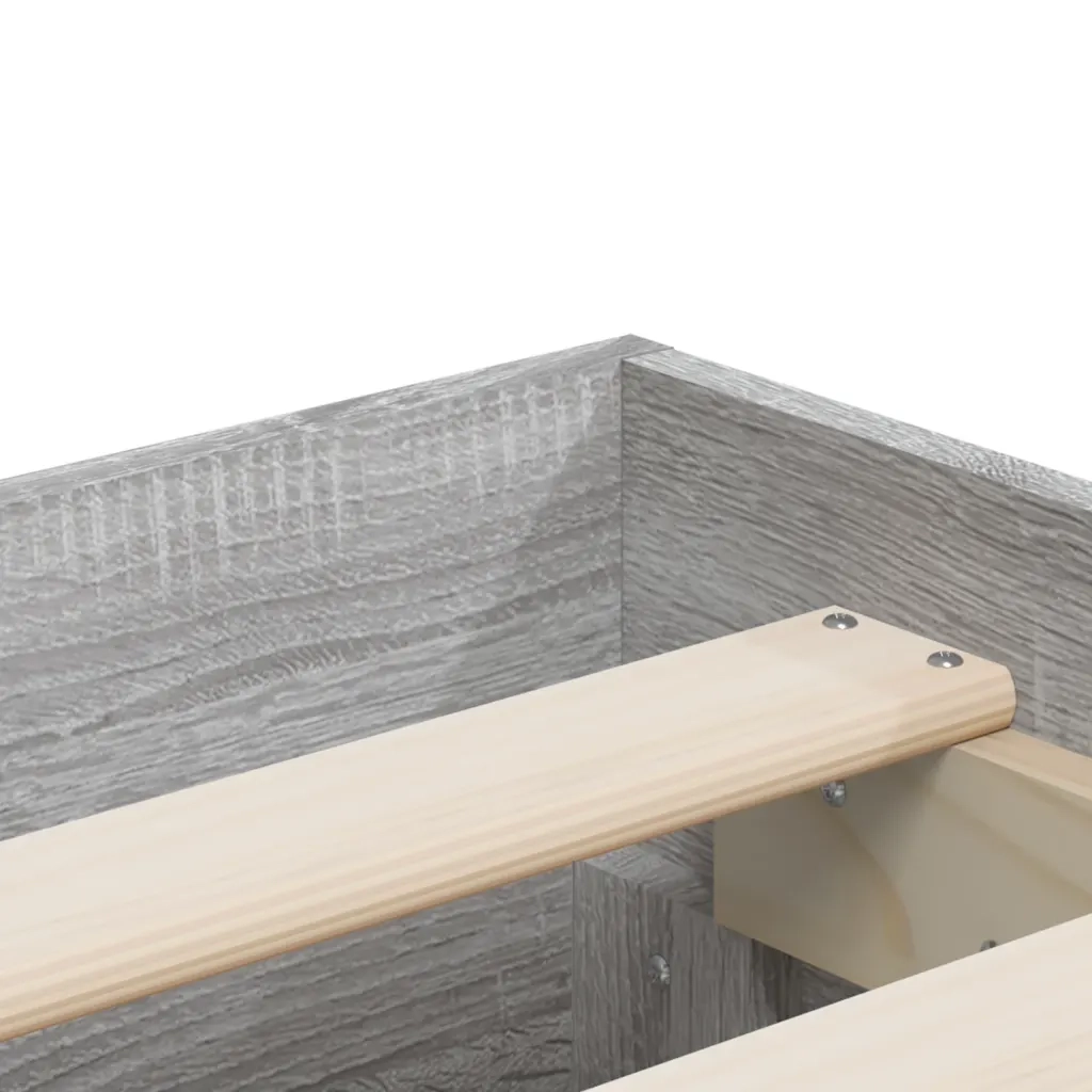 Letto matrimoniale | Letto per adulti | Giroletto Cassetti Grigio Sonoma 120x190 cm Legno Multistrato