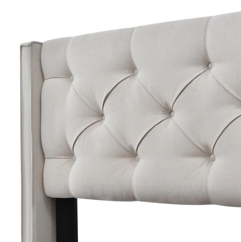 Letto singolo imbottito 90x200 cm con contenitore; rete a doghe in legno e metallo; grigio chiaro