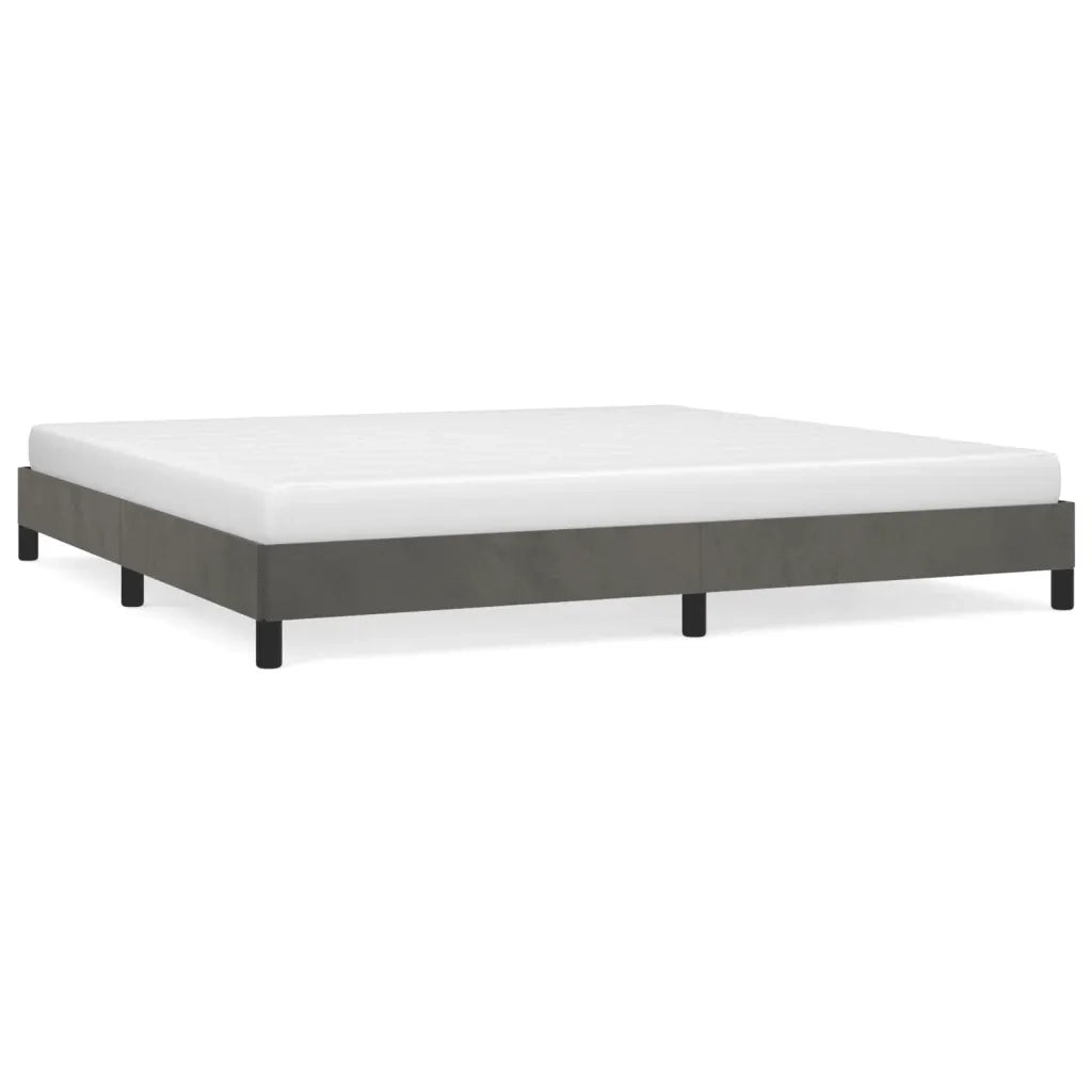 Giroletto senza Materasso Grigio Scuro 200x200 cm Velluto