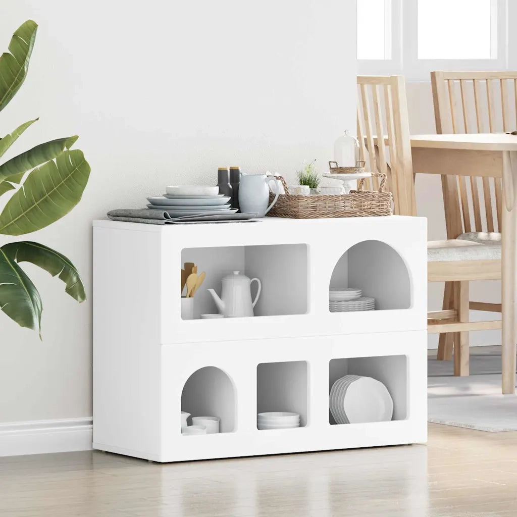 Credenza-Buffet-Armadio da cucina Bianco 80.5 x 35 x 59 cm Legno multistrato