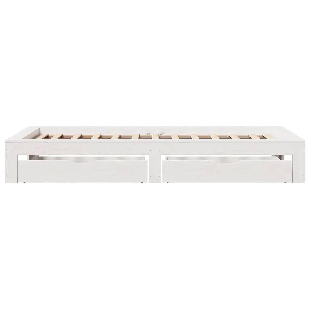 Letto senza Materasso Bianco 90x190 cm in Legno Massello Pino 3309021